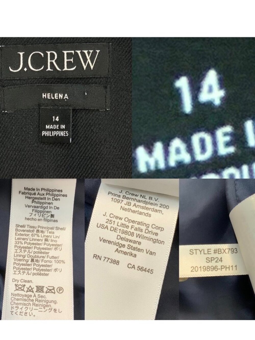 J Crew Helena Blazer 14 Linen Blend Black - Picture 4 of 13
